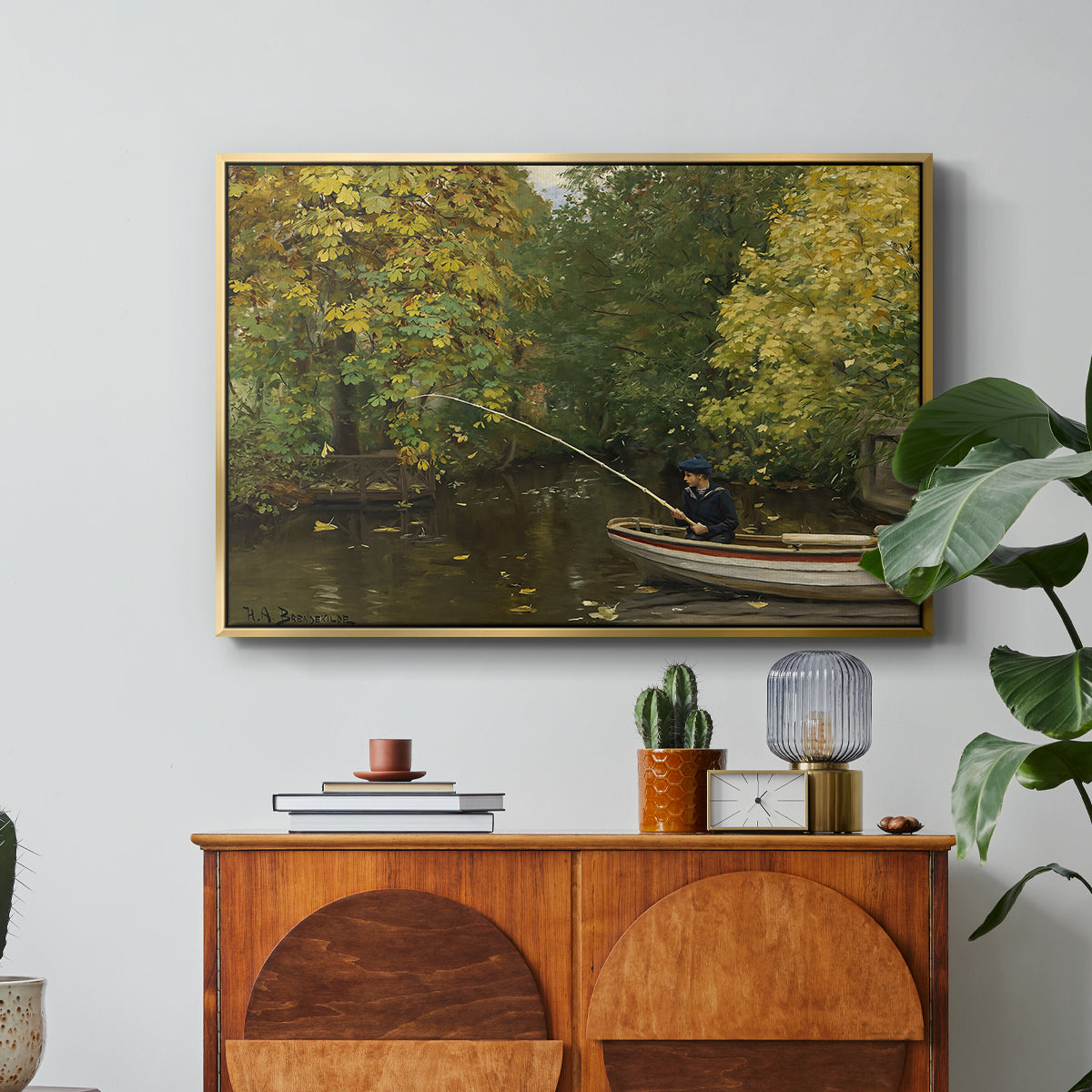 Fishing Boy, c. 1890 - Floater Framed Canvas Print
