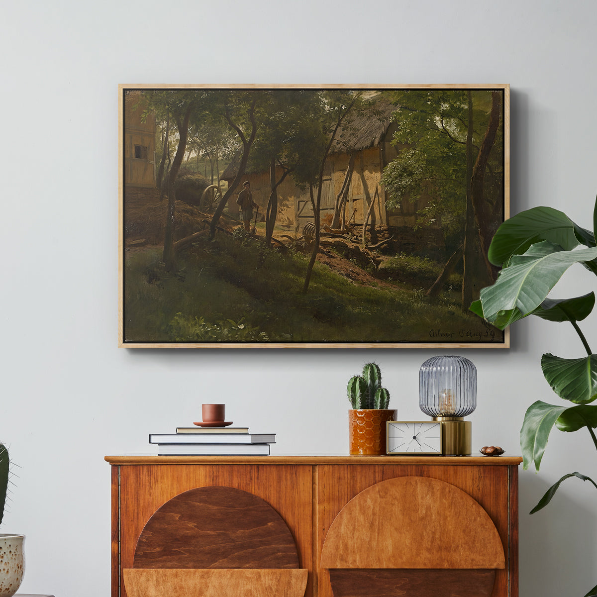 German Farm, 1859 - Floater Framed Canvas Print