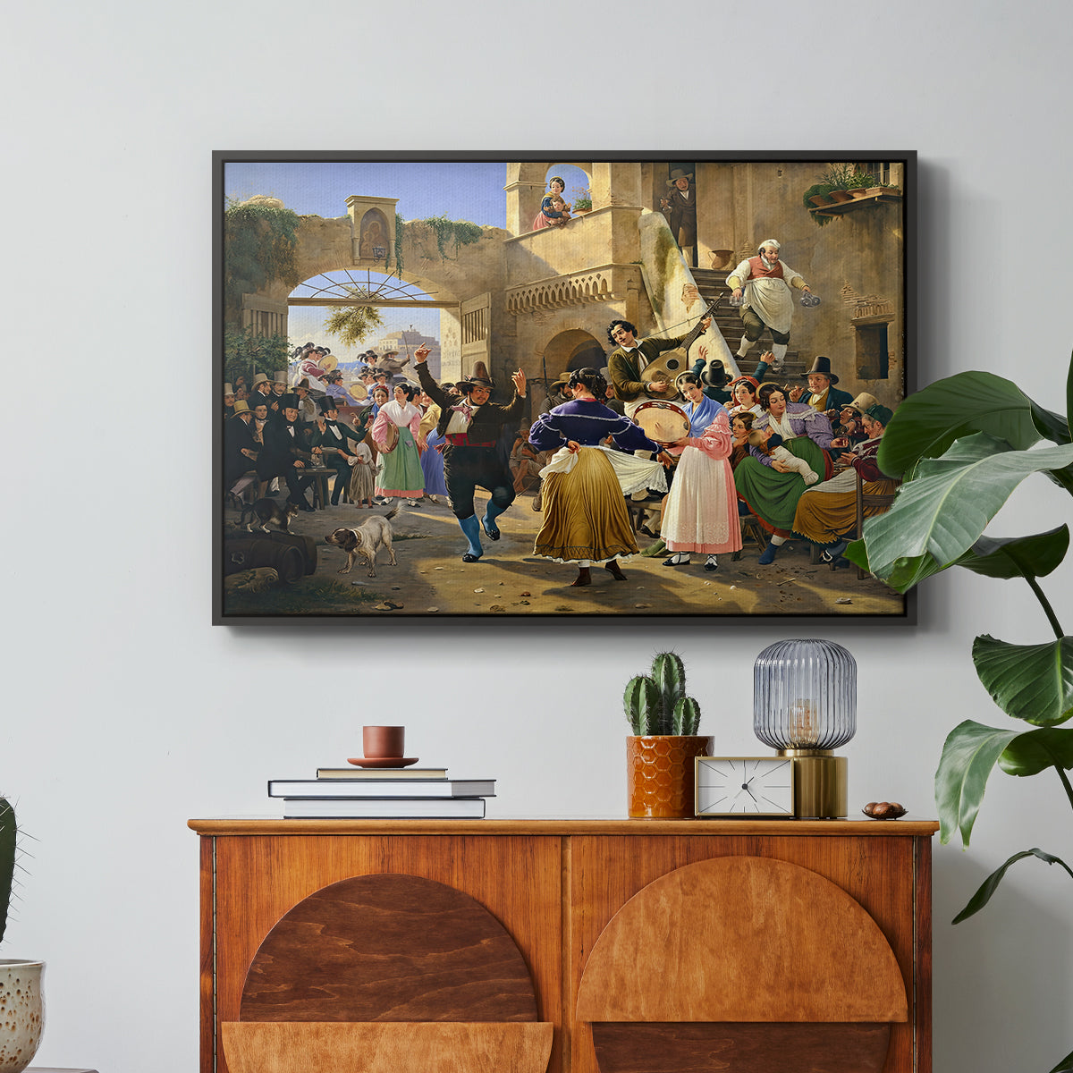 Romans Gathered for Merriment at an Osteria, 1839 - Floater Framed Canvas Print