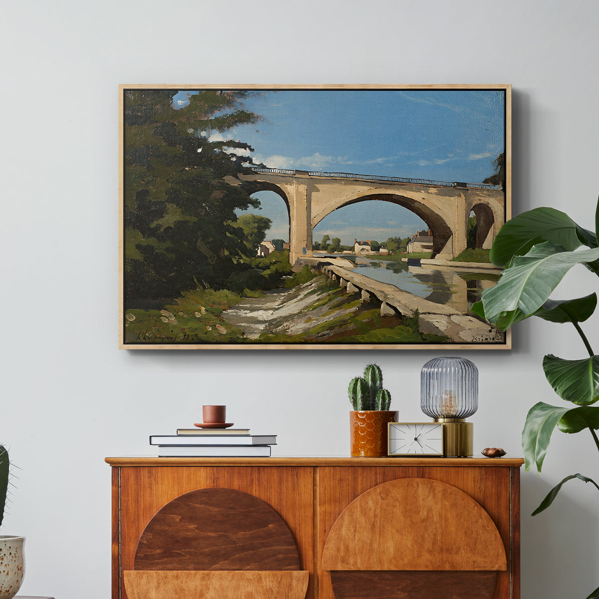 The Railroad Bridge at Briare, 1888 - Floater Framed Canvas Print