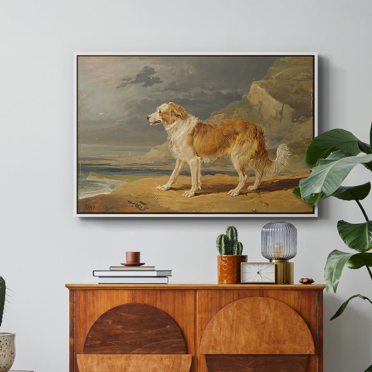 Rough-Coated Collie, 1809 - Floater Framed Canvas Print