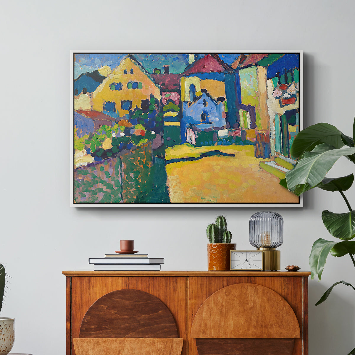 Green Lane in Murnau, 1909 - Floater Framed Canvas Print