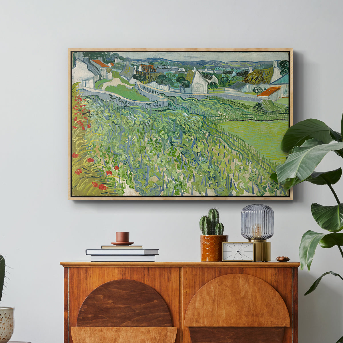 Vineyards at Auvers, 1890 - Floater Framed Canvas Print