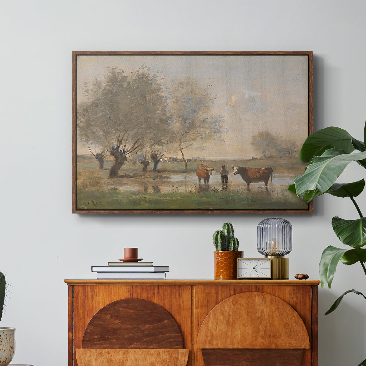Cows in a Marshy Landscape, c. 1873-1874 - Floater Framed Canvas Print