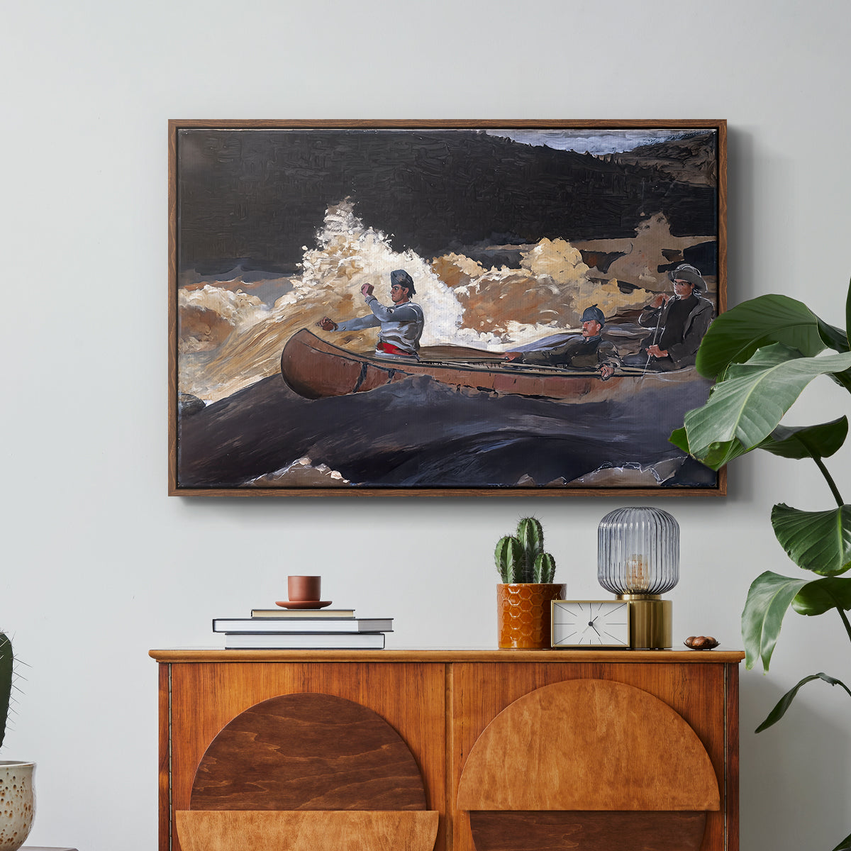 Shooting the Rapids, Saguenay River, 1905-1910 - Floater Framed Canvas Print