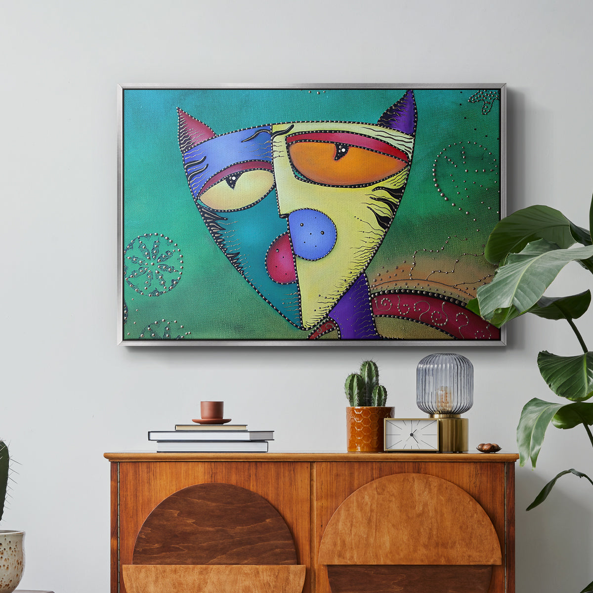 Celestial Cat - Floater Framed Canvas Print