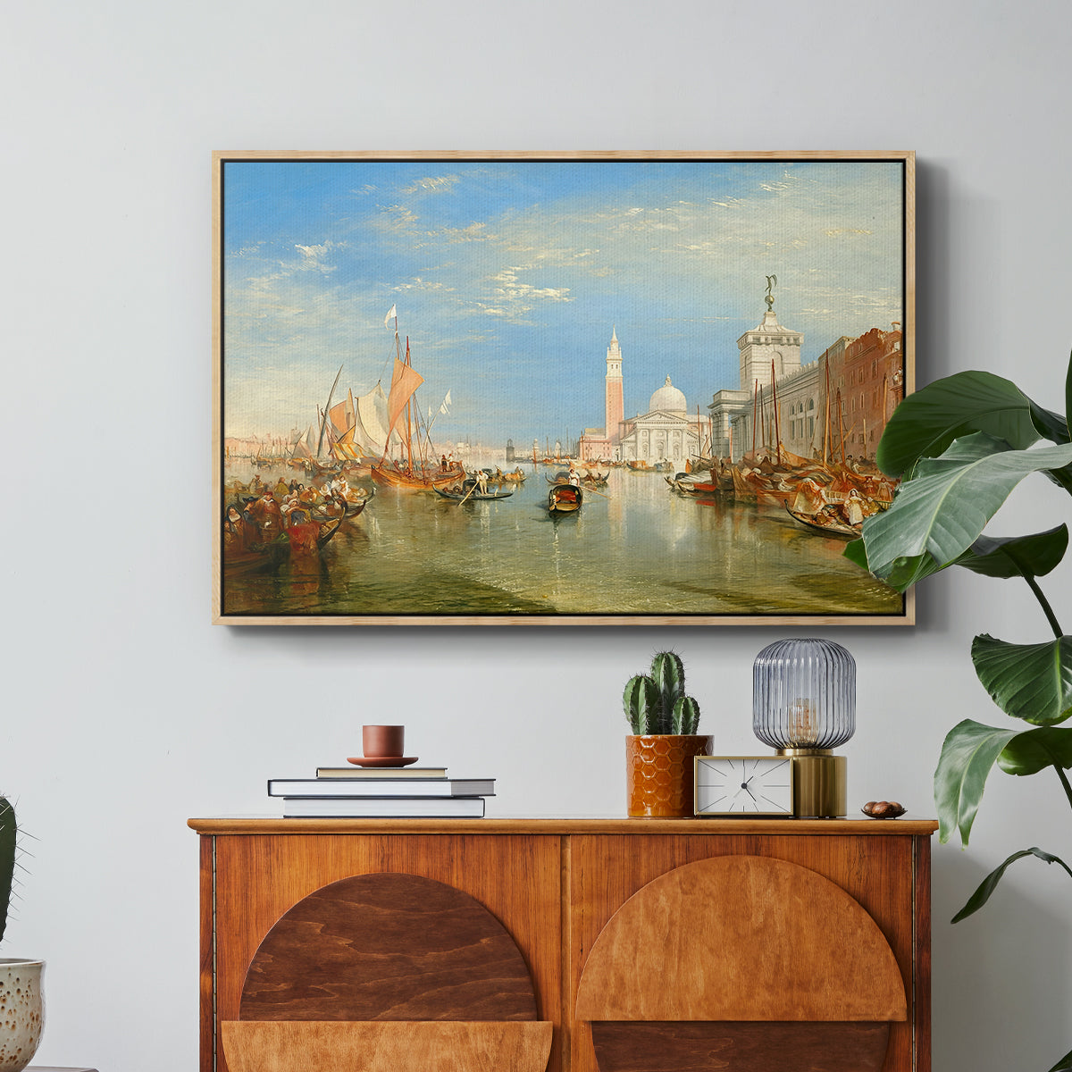 Venice: The Dogana and San Giorgio Maggiore, 1834 - Floater Framed Canvas Print