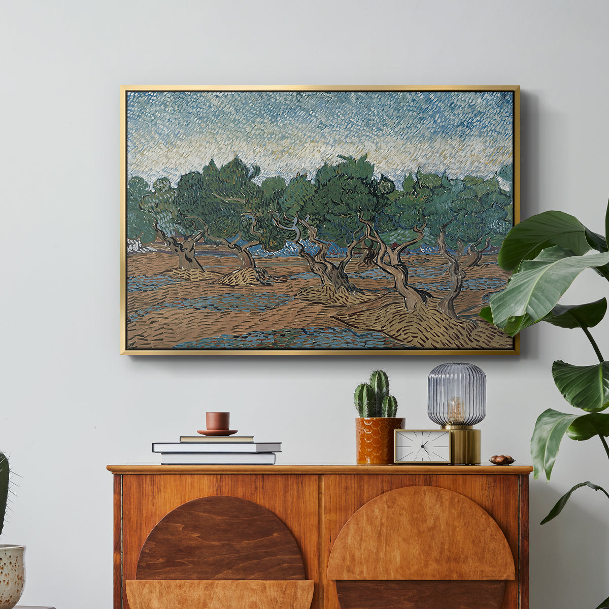 Olive Trees, 1889 - Floater Framed Canvas Print