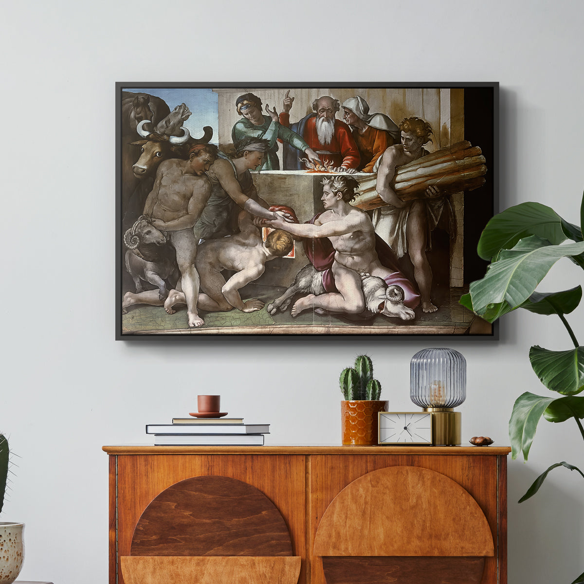 The Sacrifice of Noah (Sistine Chapel), 1509 - Floater Framed Canvas Print