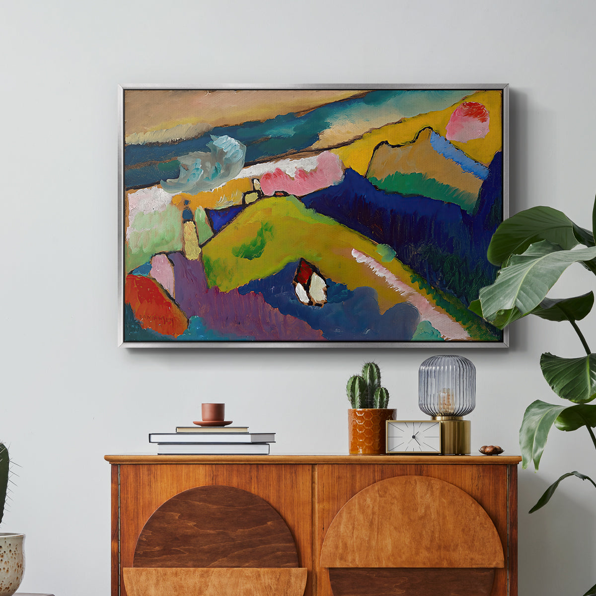 Murnau Mountain Landscape with Church, 1910 - Floater Framed Canvas Print