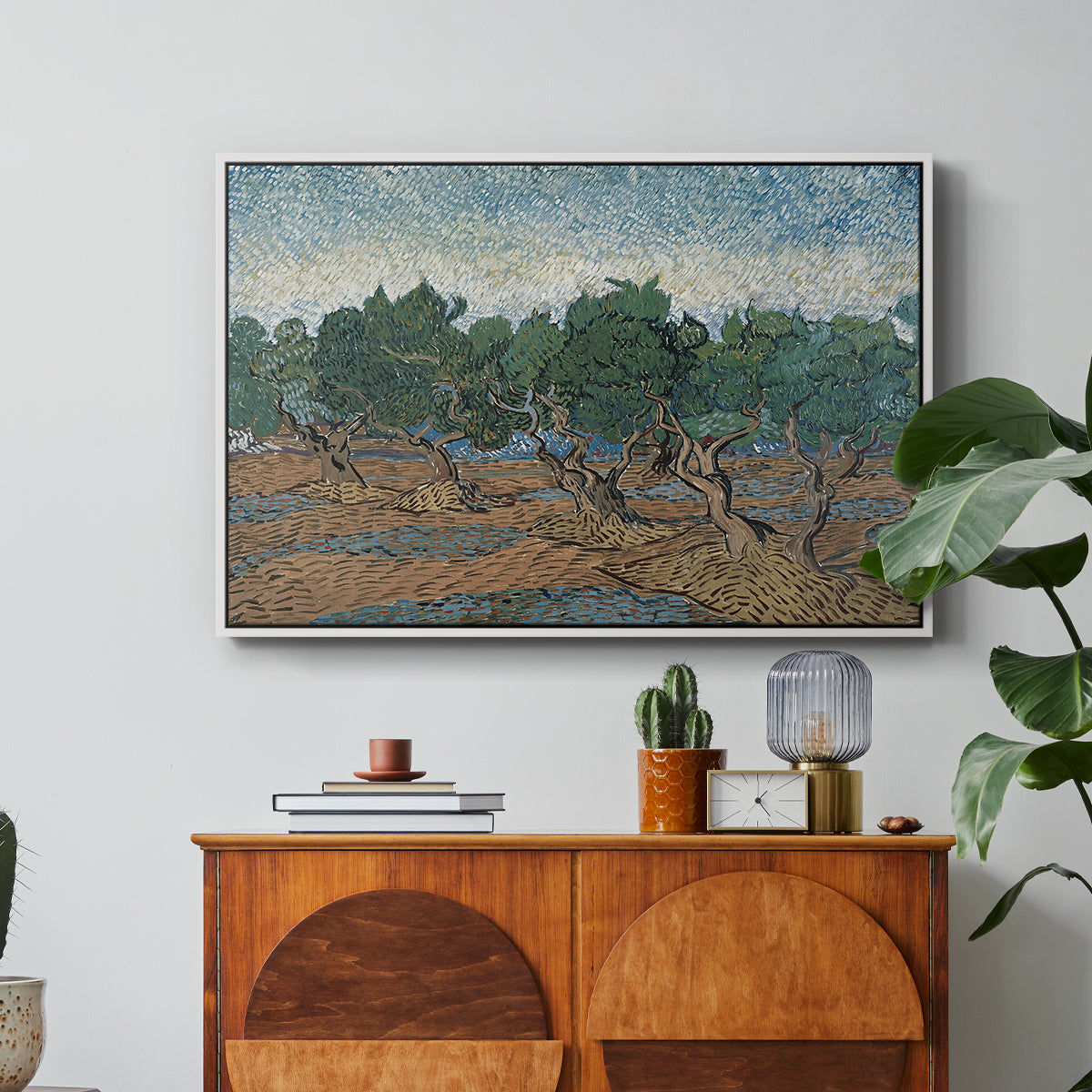Olive Trees, 1889 - Floater Framed Canvas Print
