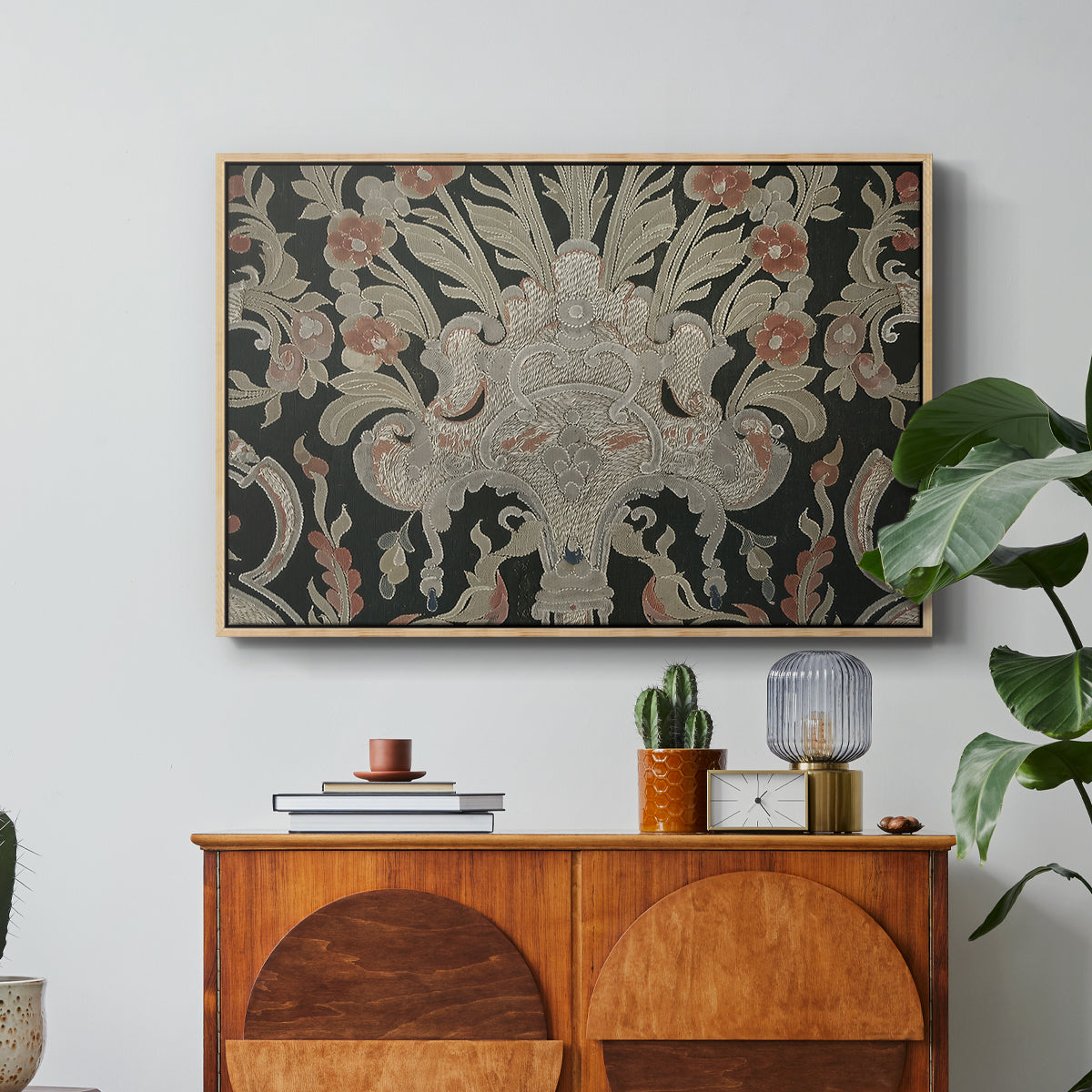 Hanging (Printed Textile), c. 18th Century - Floater Framed Canvas Print