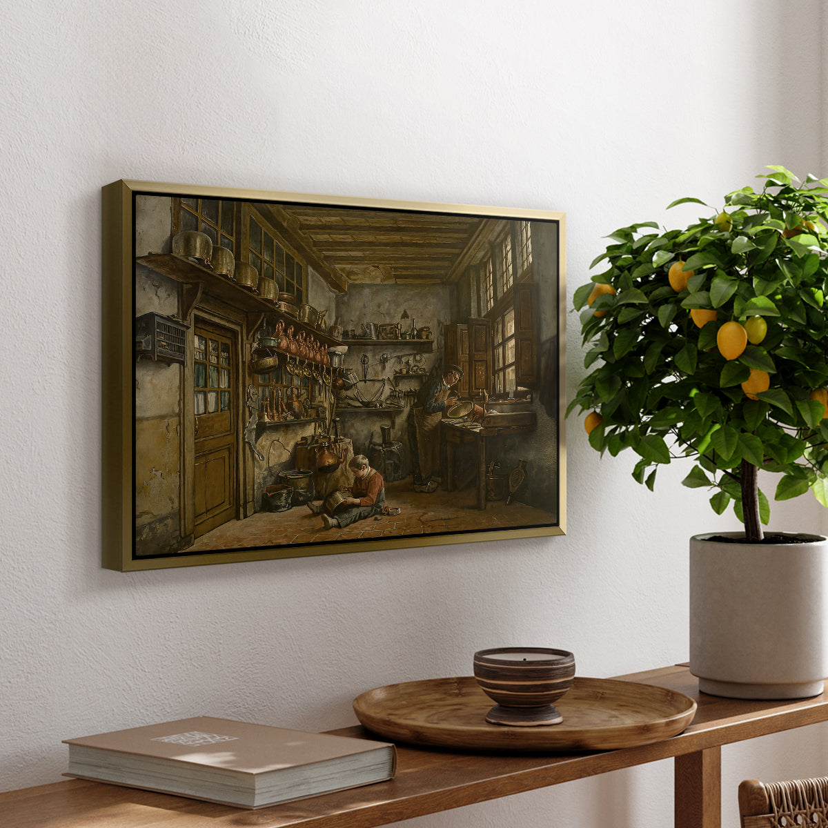 The Tinker, 1861 - Floater Framed Canvas Print