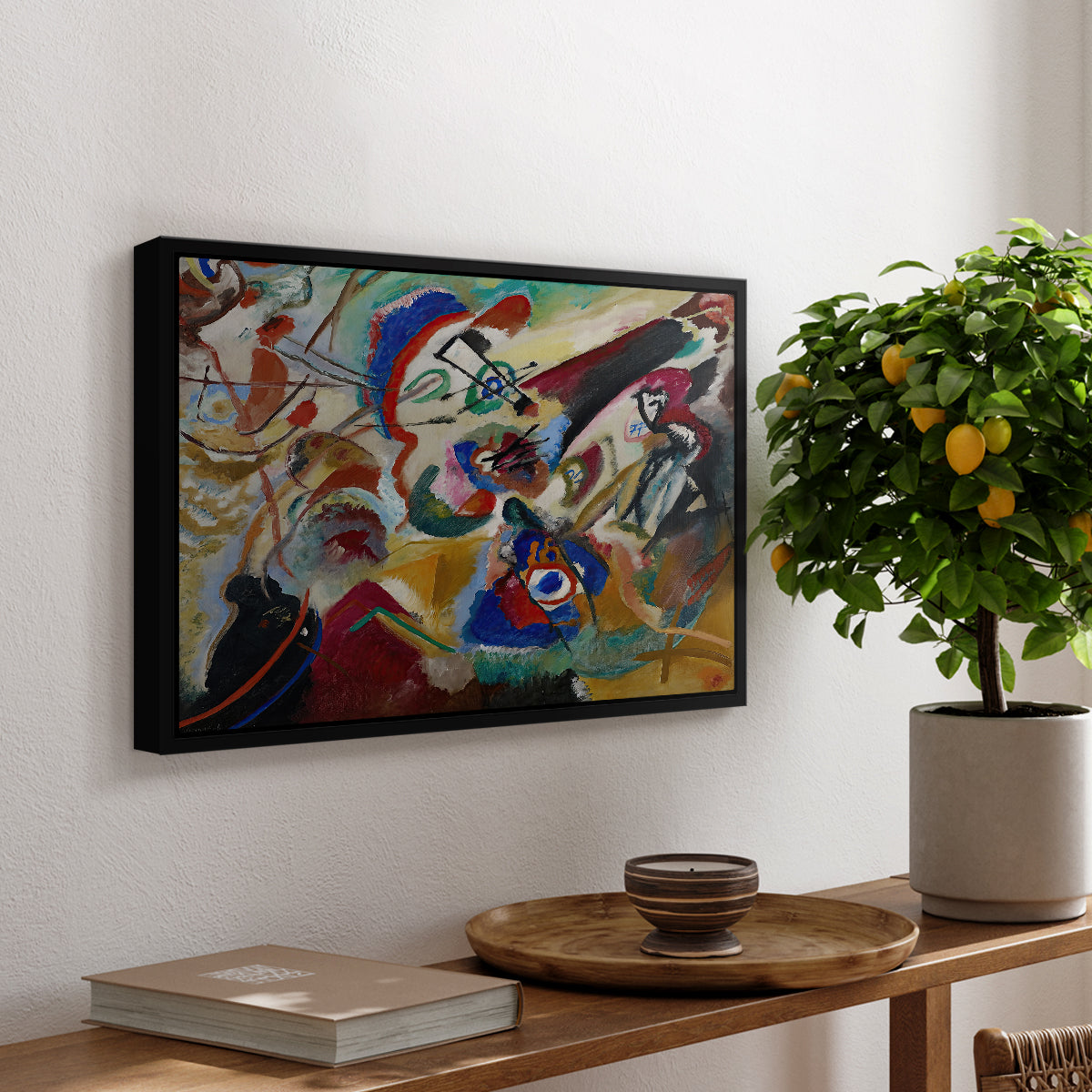 Fragment 2 for Composition VII, 1913 - Floater Framed Canvas Print