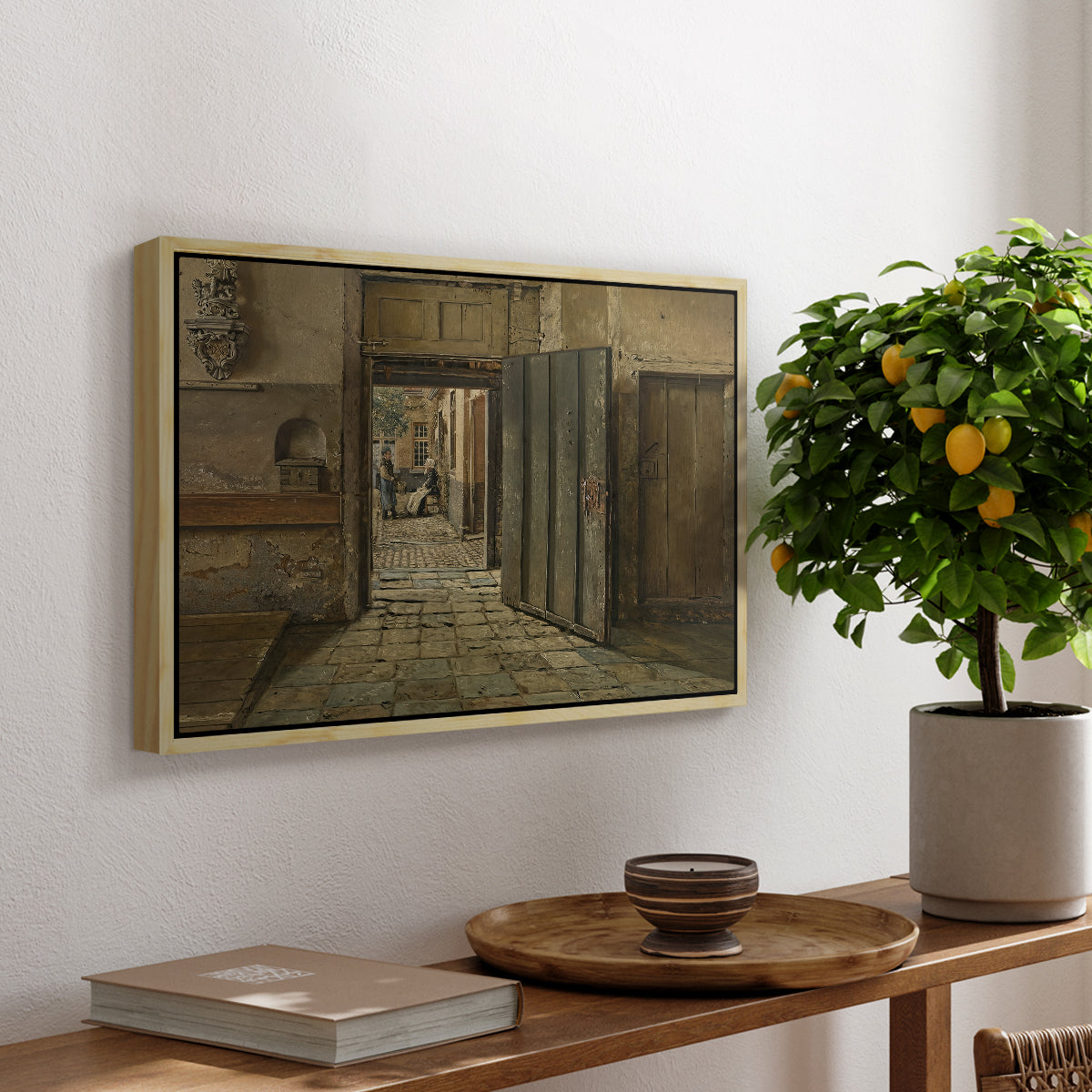 The Conversation, 1884 - Floater Framed Canvas Print
