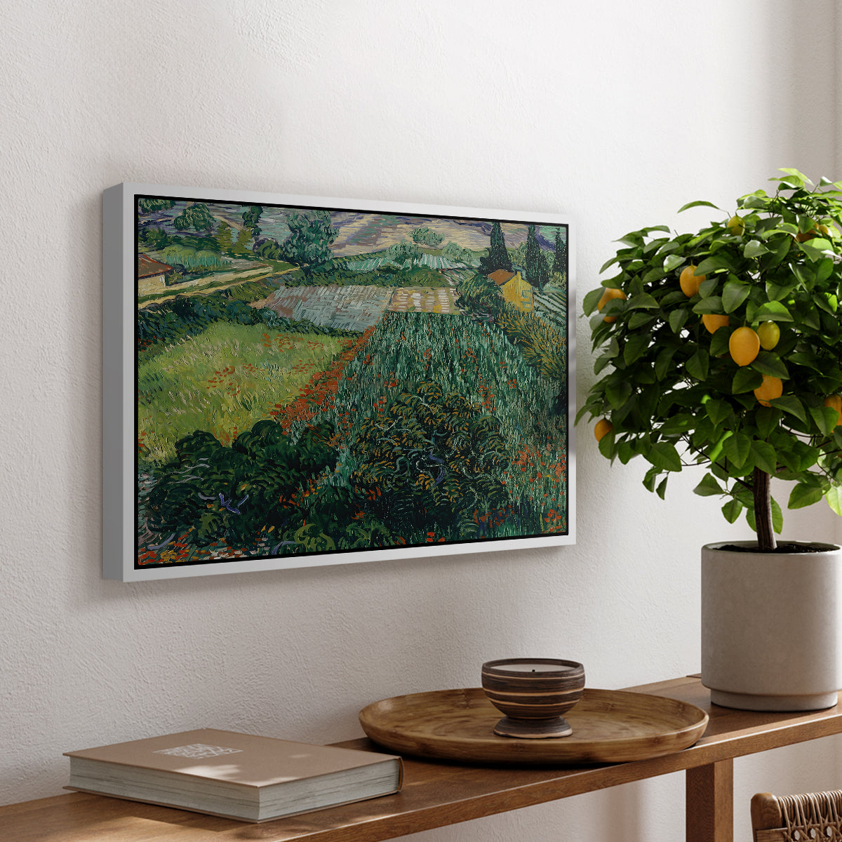 Field with Poppies, Saint-Rémy, 1889 - Floater Framed Canvas Print
