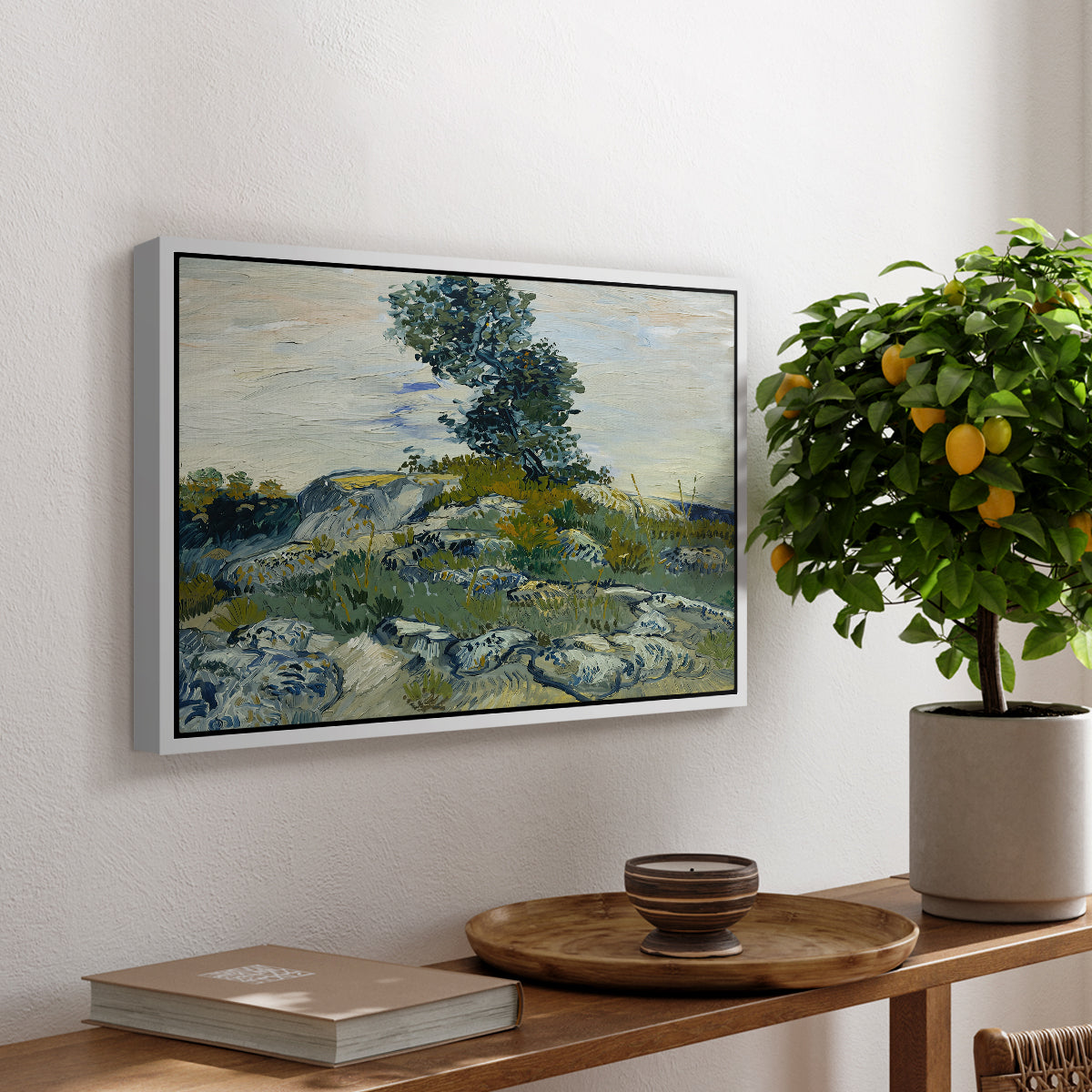 The Rocks, 1888 - Floater Framed Canvas Print
