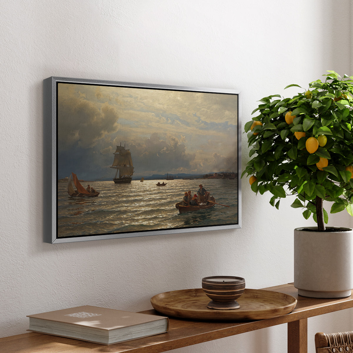From the Inlet of Oslo, 1874 - Floater Framed Canvas Print