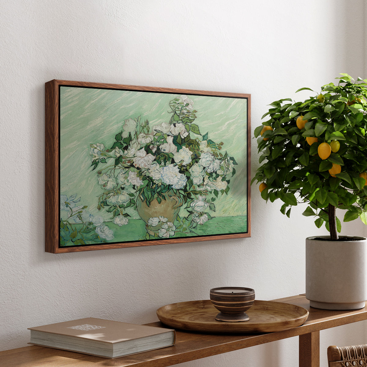 Roses, 1890 - Floater Framed Canvas Print
