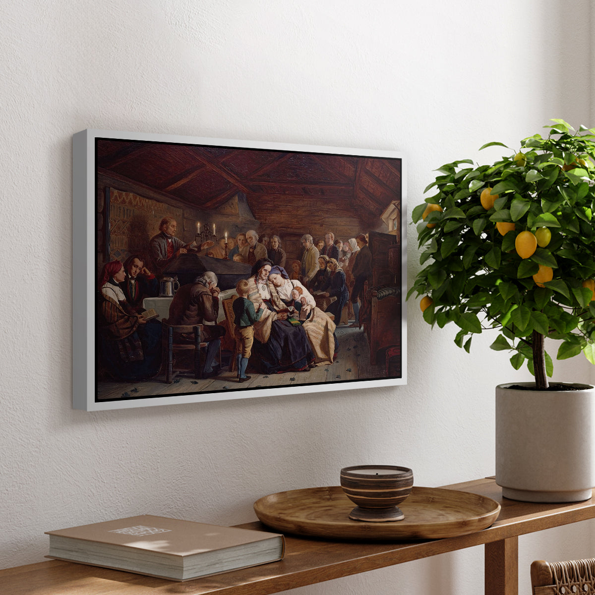 Funeral Feast, 1854 - Floater Framed Canvas Print