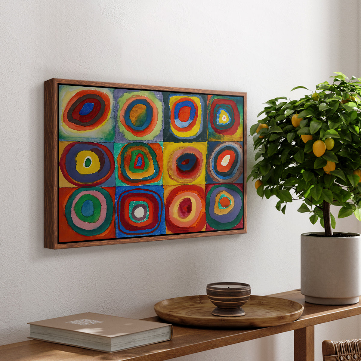 Color Study: Squares with Concentric Circles, 1913 - Floater Framed Canvas Print