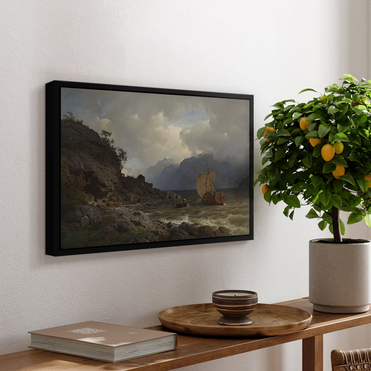 From the Western Coast of Norway, 1862 - Floater Framed Canvas Print