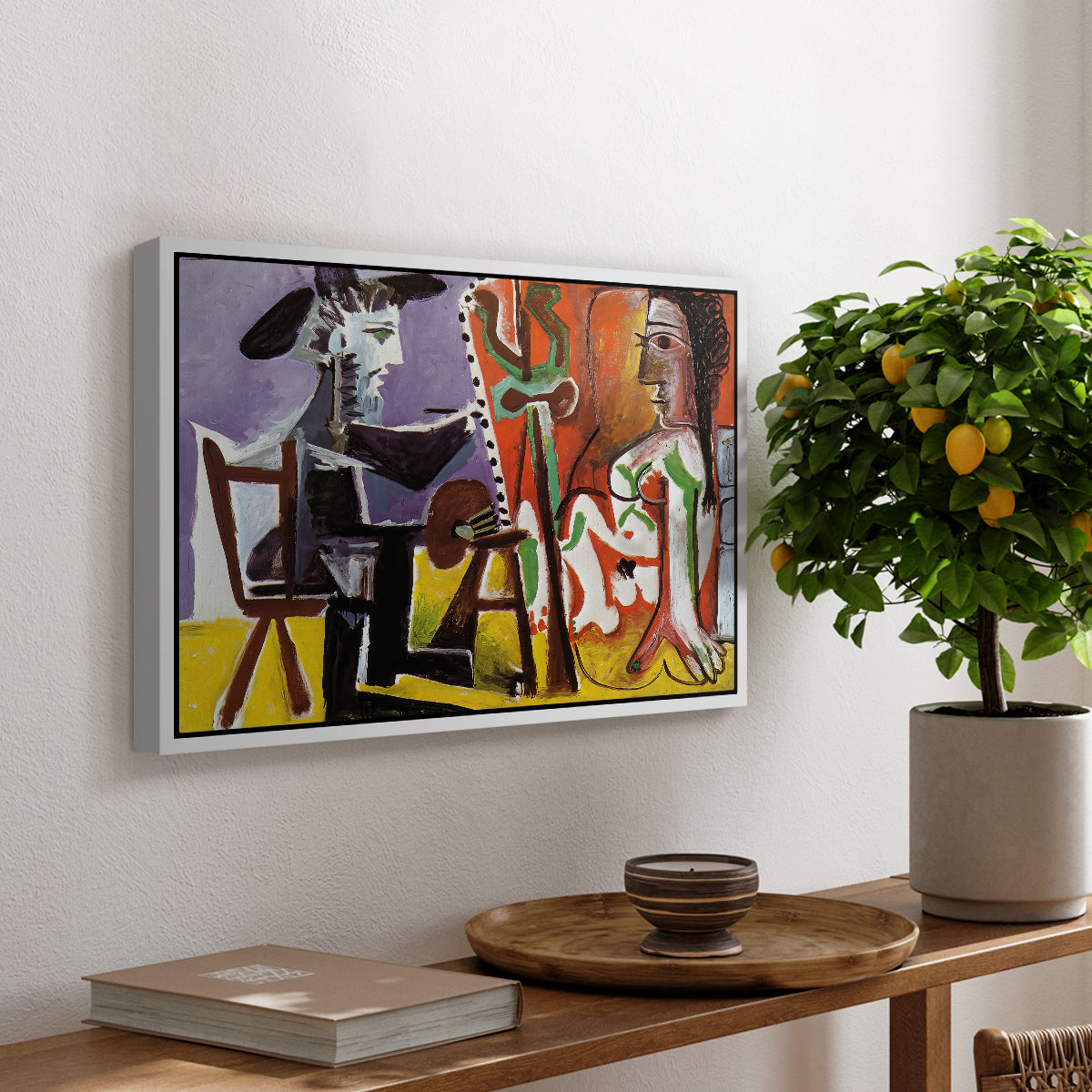 The Painter and His Model, 1963 - Floater Framed Canvas Print