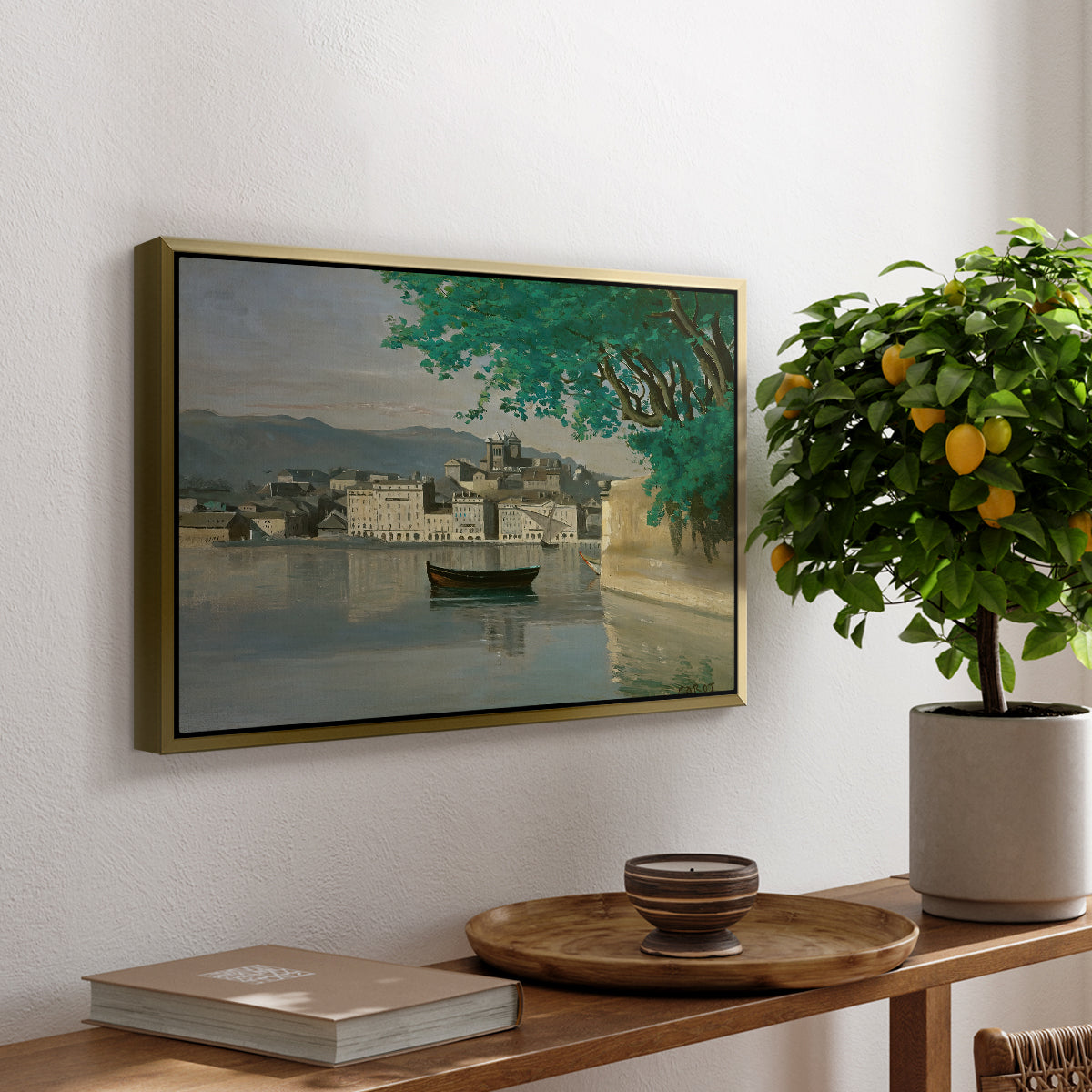 Geneva View of Part of the City, c. 1834-1835 - Floater Framed Canvas Print