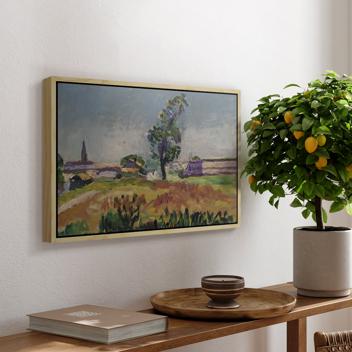 Landscape Around Toulouse, The Bridge of the Young Ladies, 1898 - Floater Framed Canvas Print