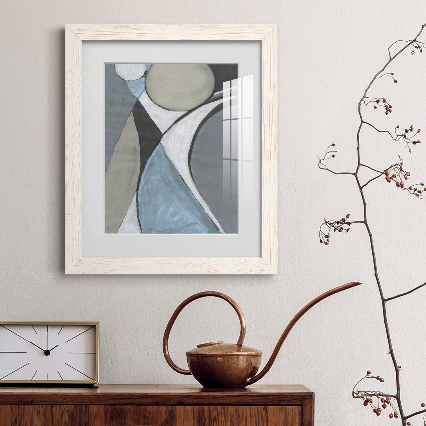 A Soft Jeweled Geometric II - Premium Framed Print - Distressed Barnwood Frame - Ready to Hang