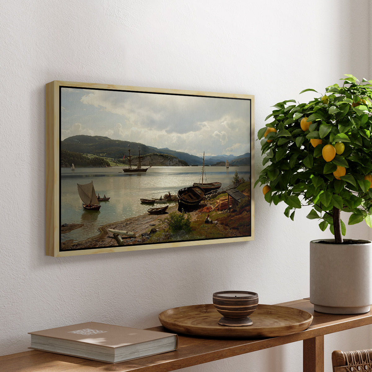 By the Water, 1876 - Floater Framed Canvas Print
