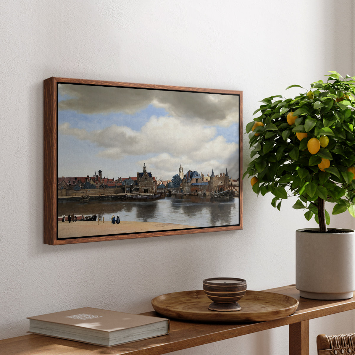 View of Delft, c. 1660-1661 - Floater Framed Canvas Print