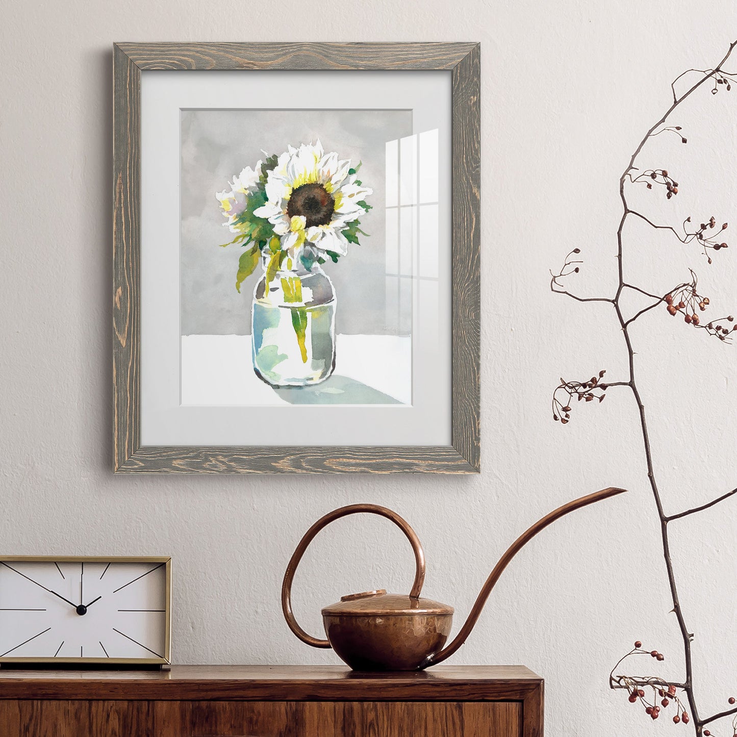 Sunflower I - Premium Framed Print - Distressed Barnwood Frame - Ready to Hang