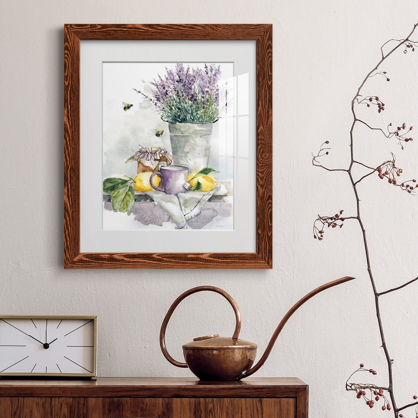 Lavender Lemon and Honey Tea - Premium Framed Print - Distressed Barnwood Frame - Ready to Hang