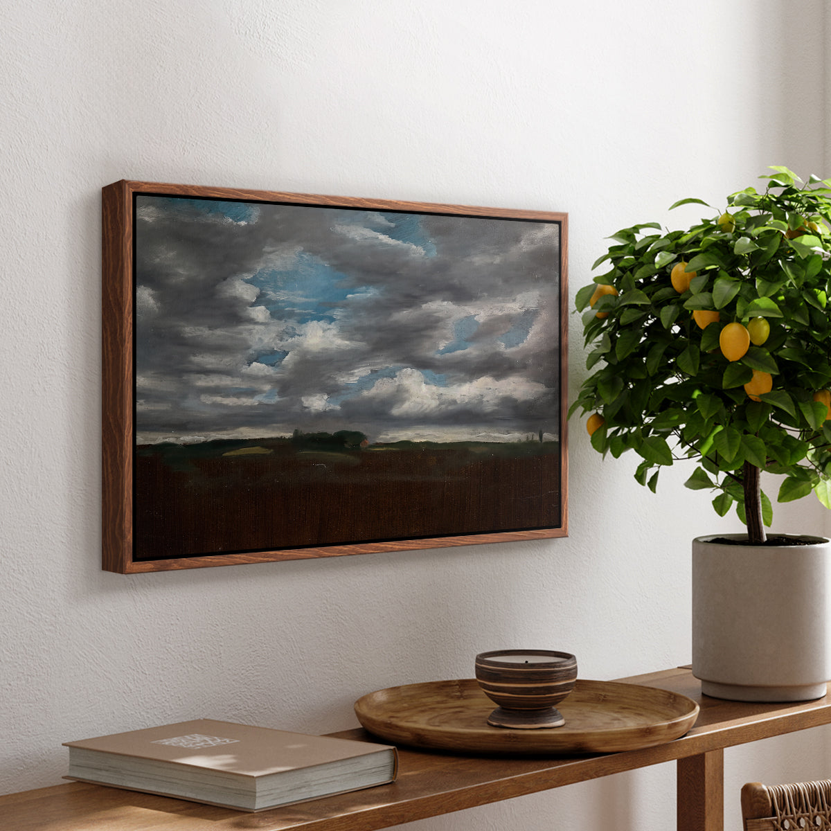 Extensive Landscape with Grey Clouds, c. 1821-1822 - Floater Framed Canvas Print