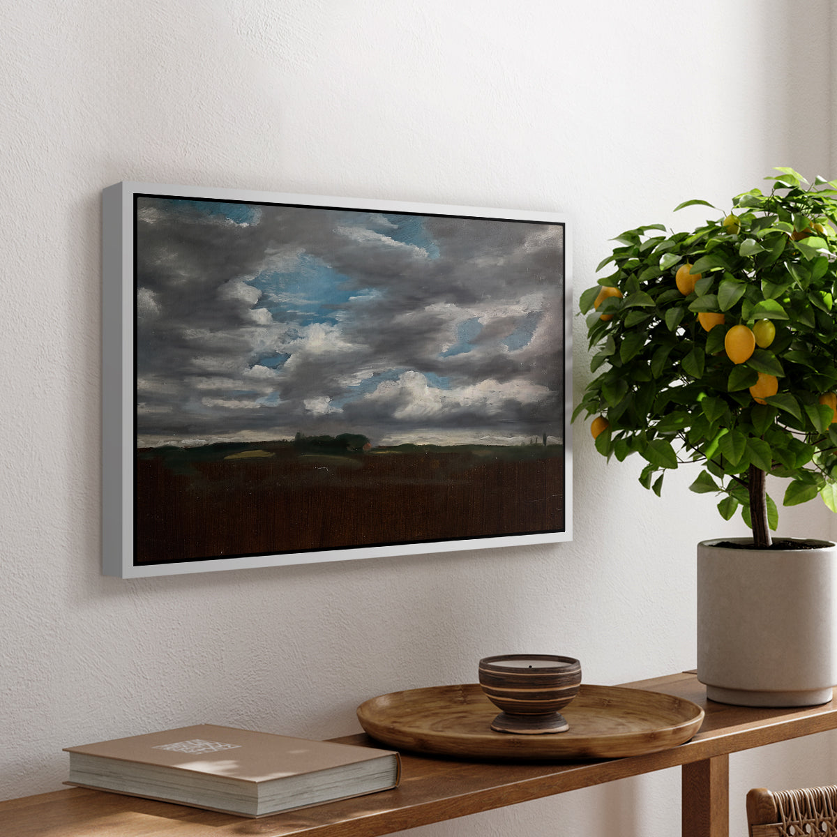 Extensive Landscape with Grey Clouds, c. 1821-1822 - Floater Framed Canvas Print