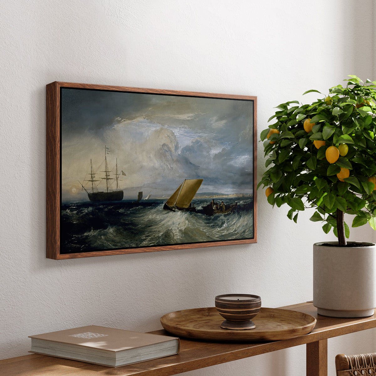 Sheerness as Seen from the Nore, 1808 - Floater Framed Canvas Print