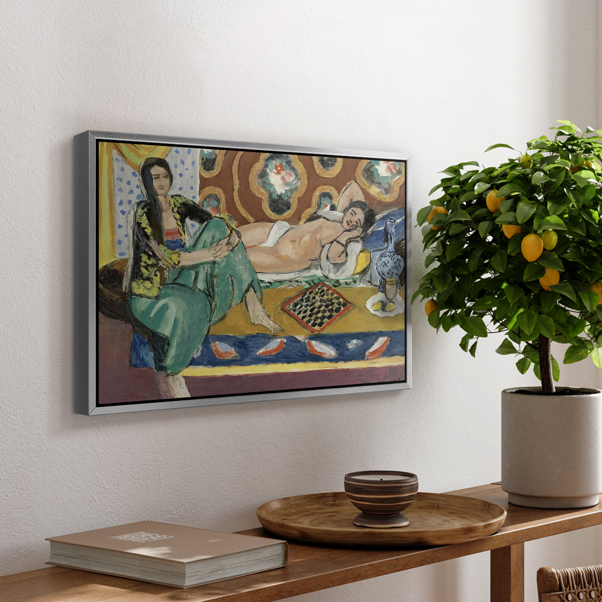 Odalisques Playing Checkers (Odalisques jouant aux dames), 1928 - Floater Framed Canvas Print