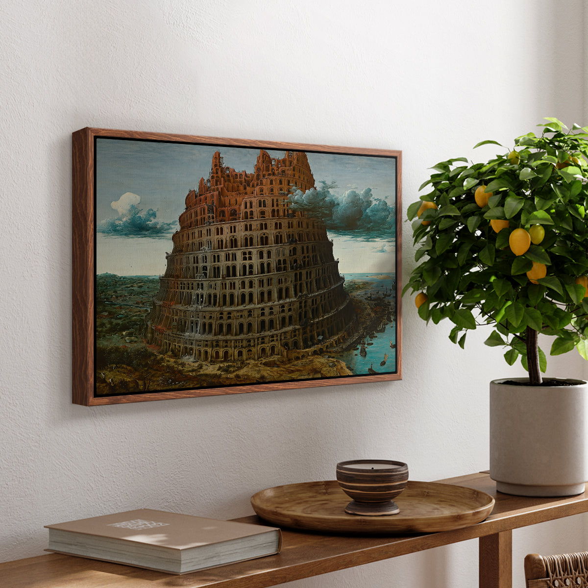 The Tower of Babel, c. 1568 - Floater Framed Canvas Print
