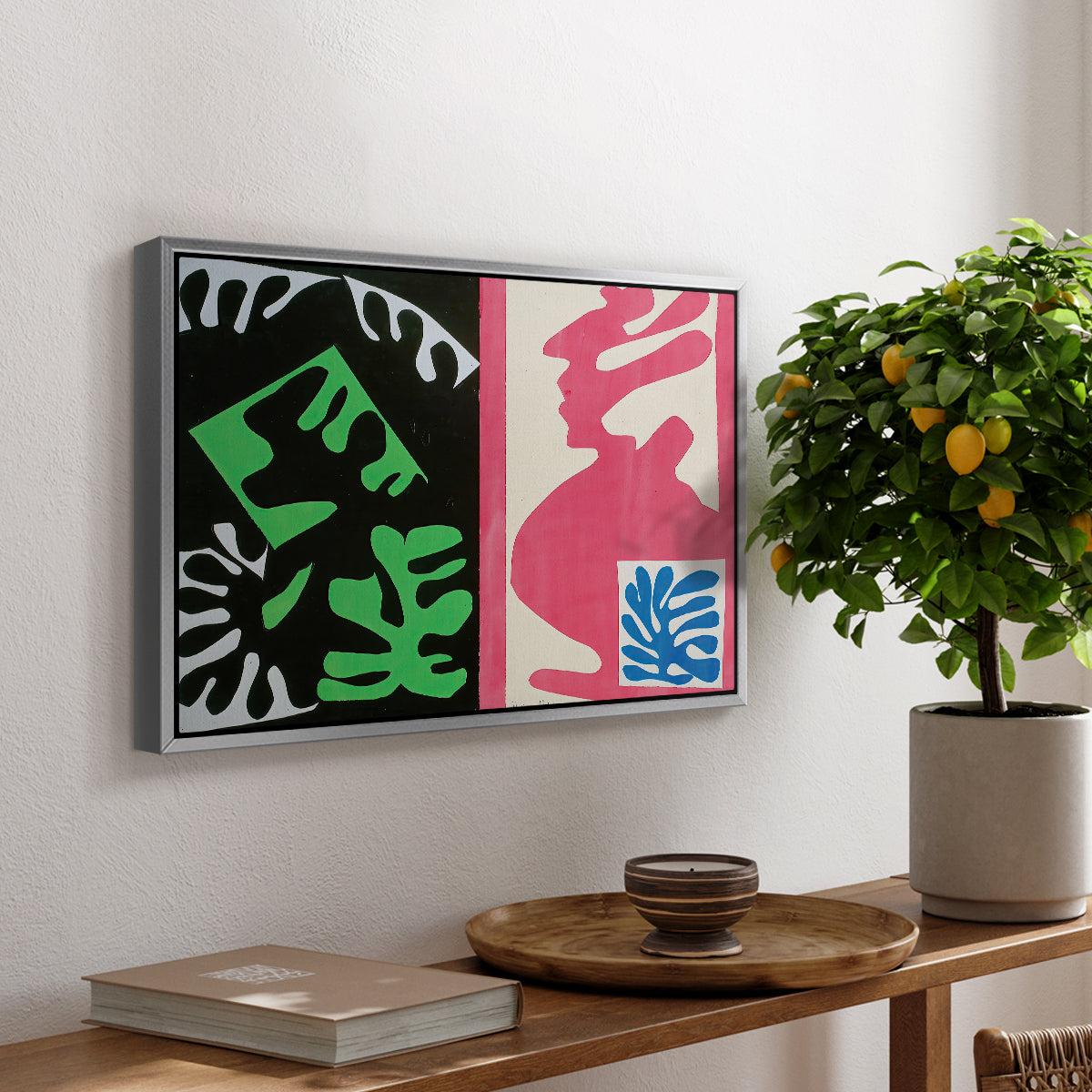 Composition, Black and Red, from Jazz, 1947 - Floater Framed Canvas Print