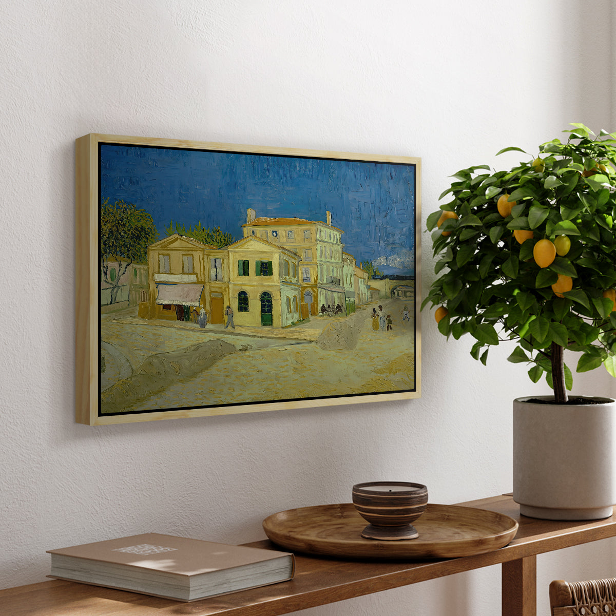 The Yellow House (The Street), 1888 - Floater Framed Canvas Print