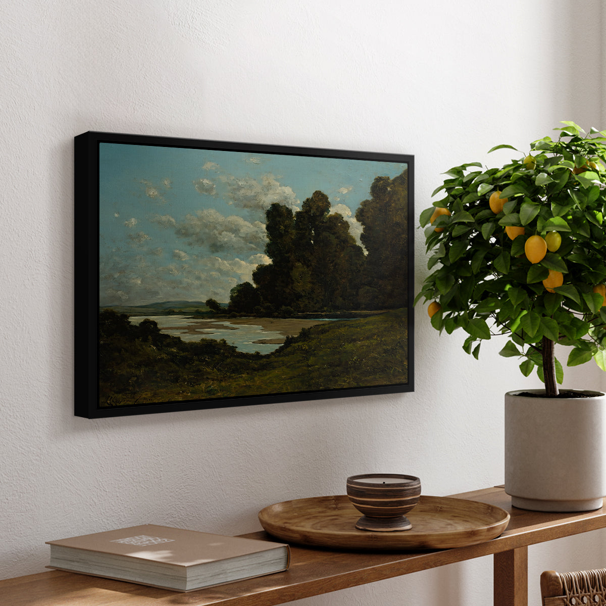 The River Loire at Nevers, 1901 - Floater Framed Canvas Print