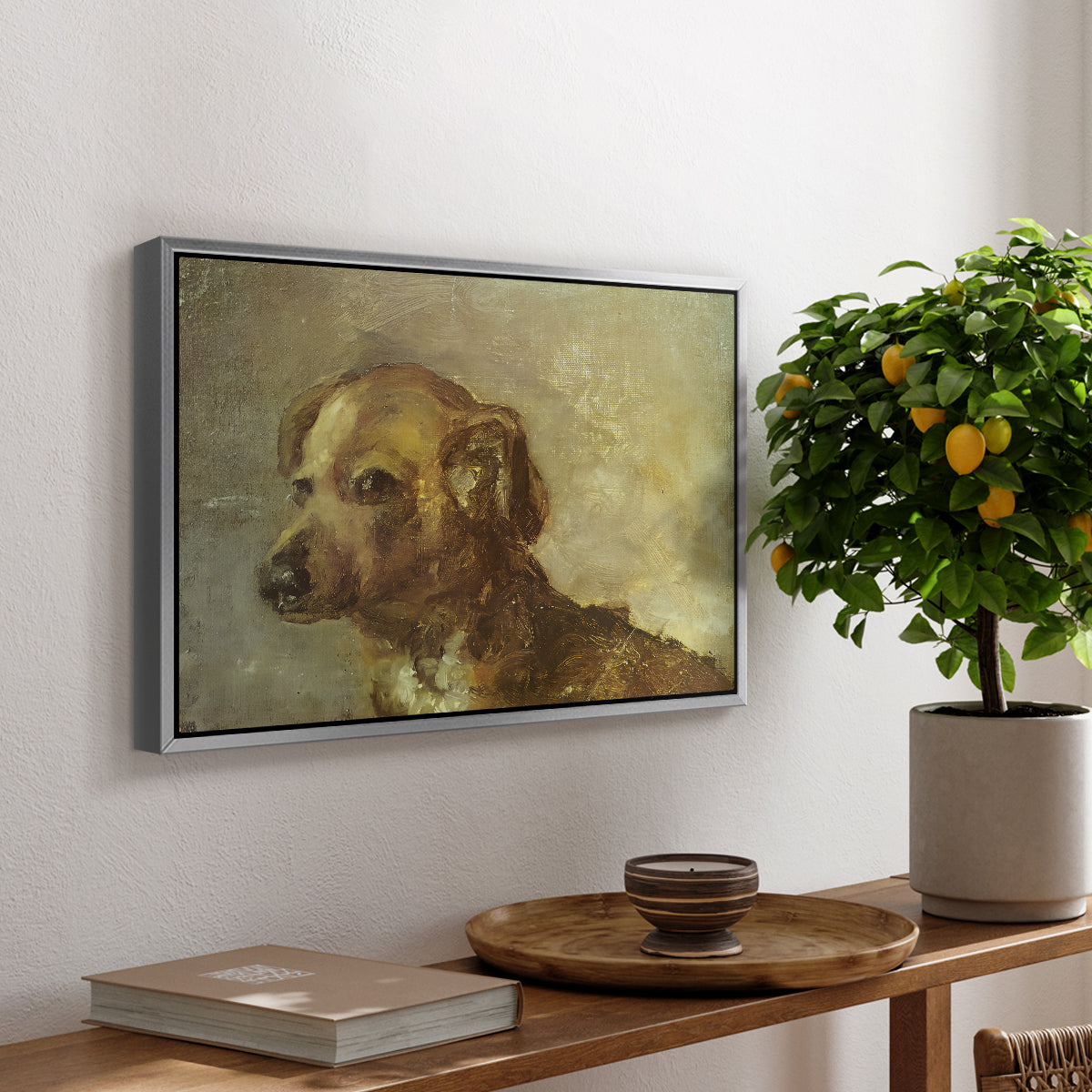Cliper, the Artist's Dog, 1895 - Floater Framed Canvas Print