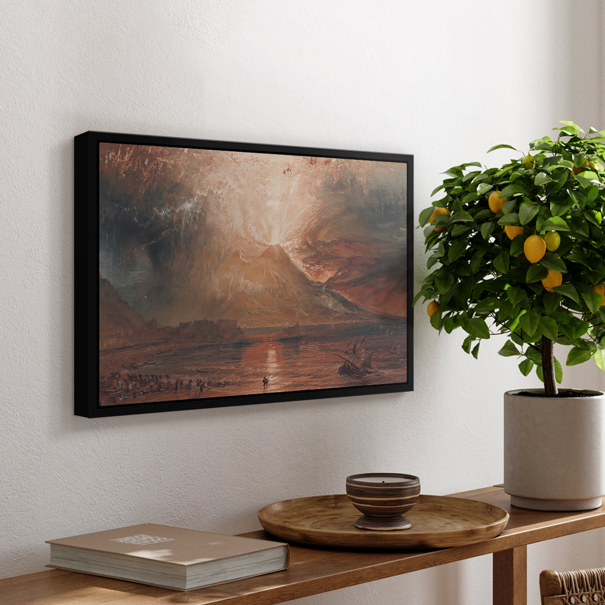 Vesuvius in Eruption, c. 1817 - Floater Framed Canvas Print