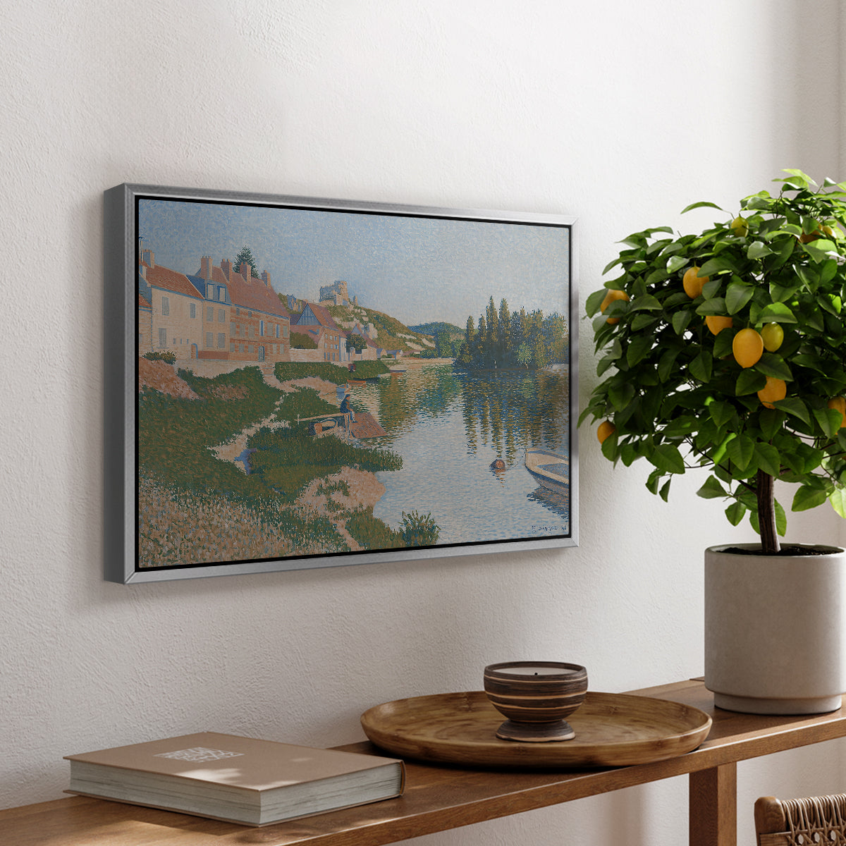 Les Andelys, Côte d'Aval, 1886 - Floater Framed Canvas Print