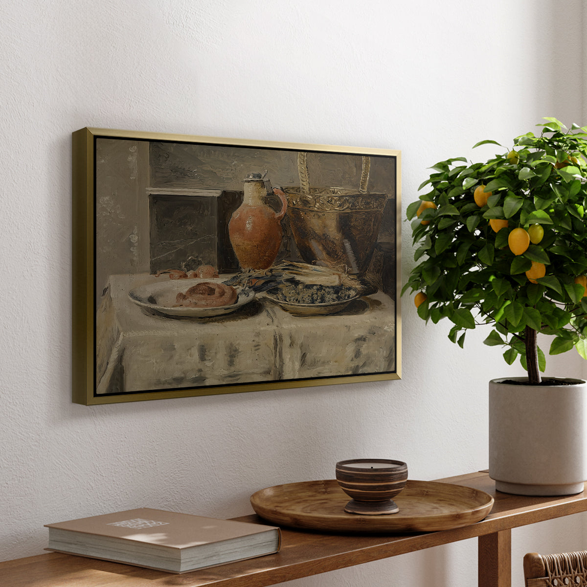 Still Life with Jar, c. 1881-1885 - Floater Framed Canvas Print