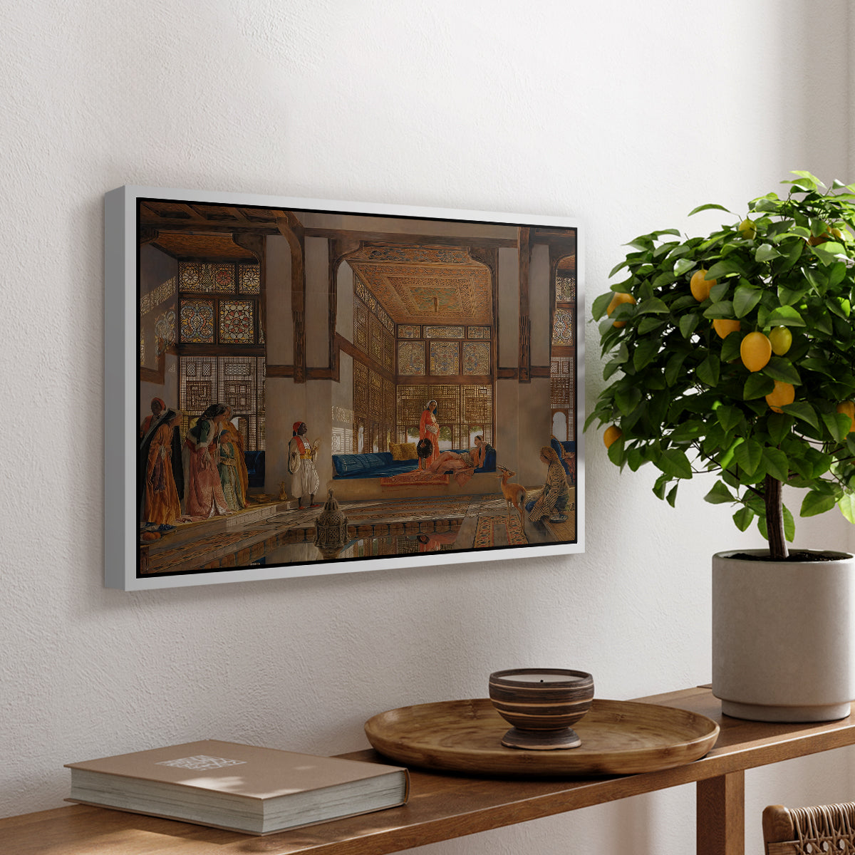A Lady Receiving Visitors (The Reception), 1873 - Floater Framed Canvas Print