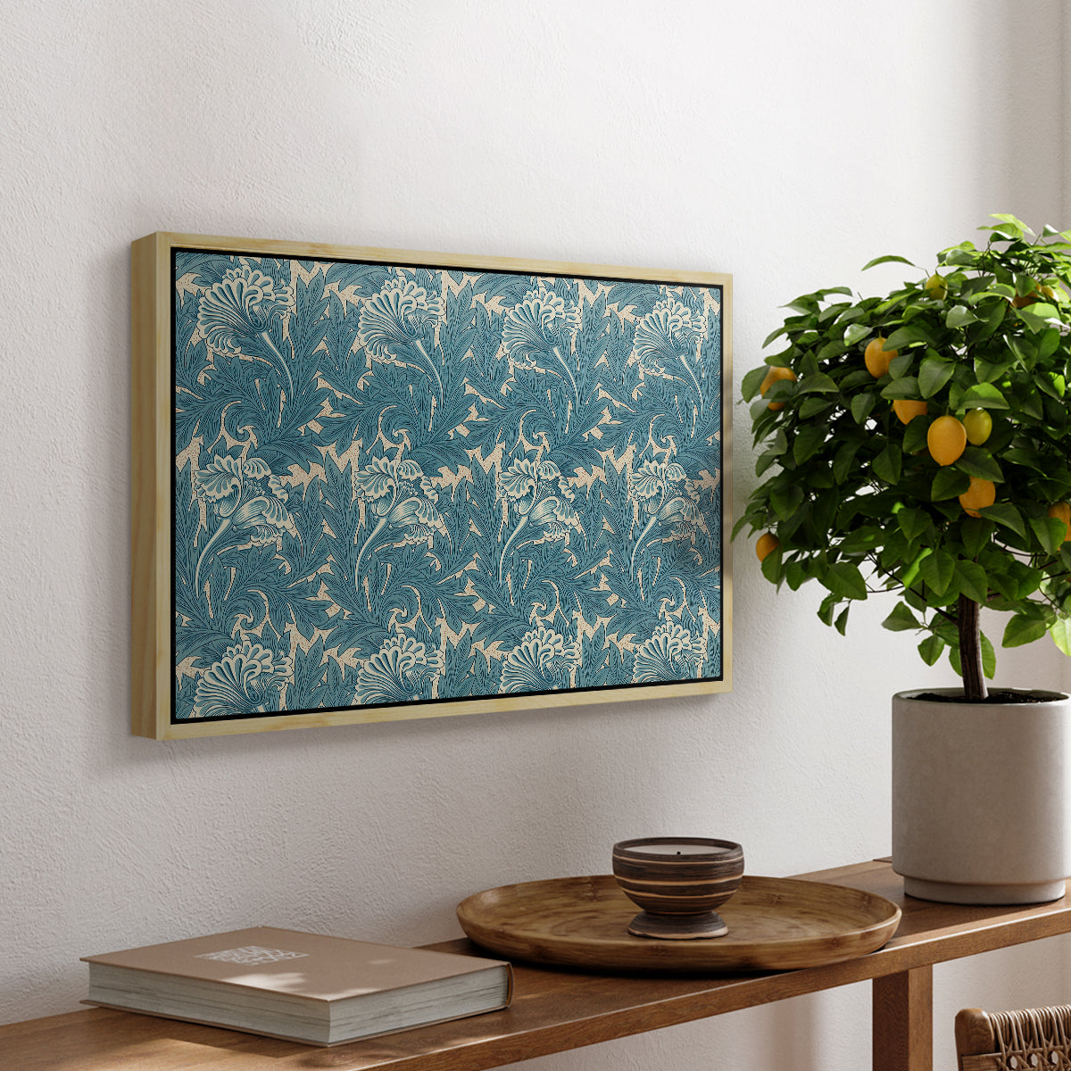 Tulip (Teal), 1875 - Floater Framed Canvas Print