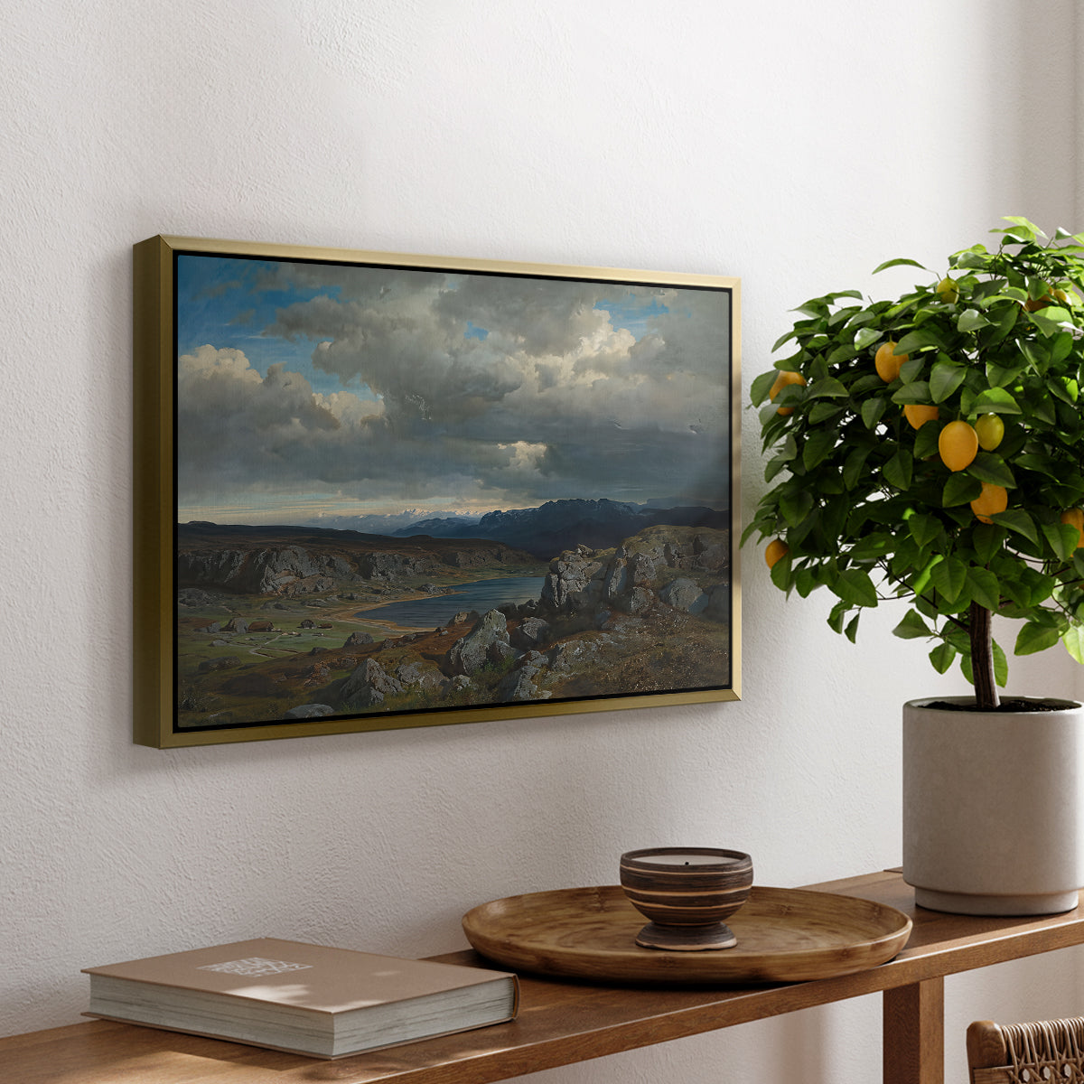 Norwegian Highlands, 1857 - Floater Framed Canvas Print
