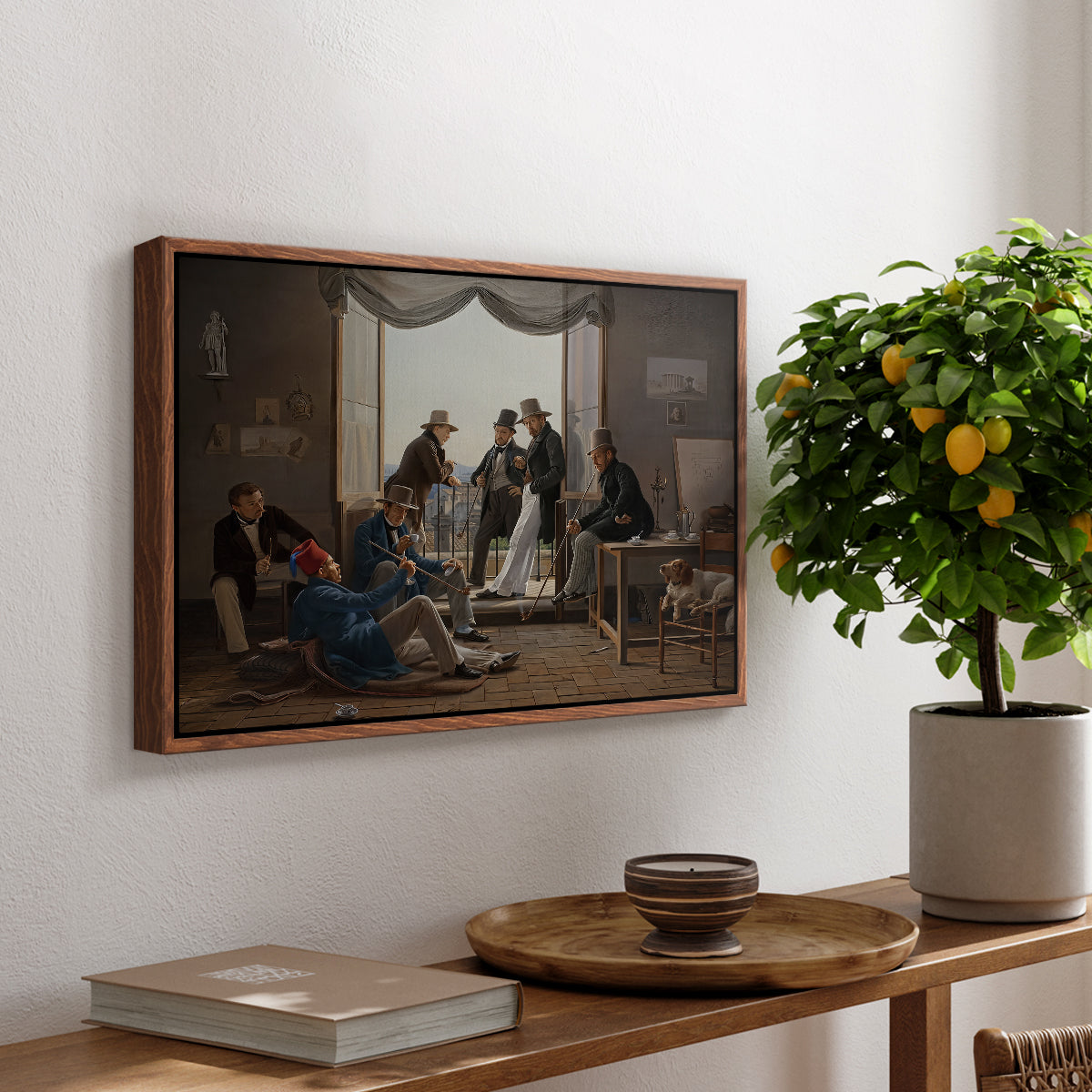 A Group of Danish Artists in Rome, 1837 - Floater Framed Canvas Print